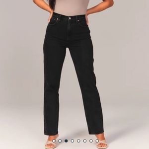 NWT Abercrombie curve love 90s ultra high rise straight jeans in black